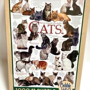 NIB Cobble Hill Cats 1000 Piece Puzzle Cat Quotes Sealed New Jigsaw Puzzle